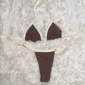 Brazilian Brown & White Bikini